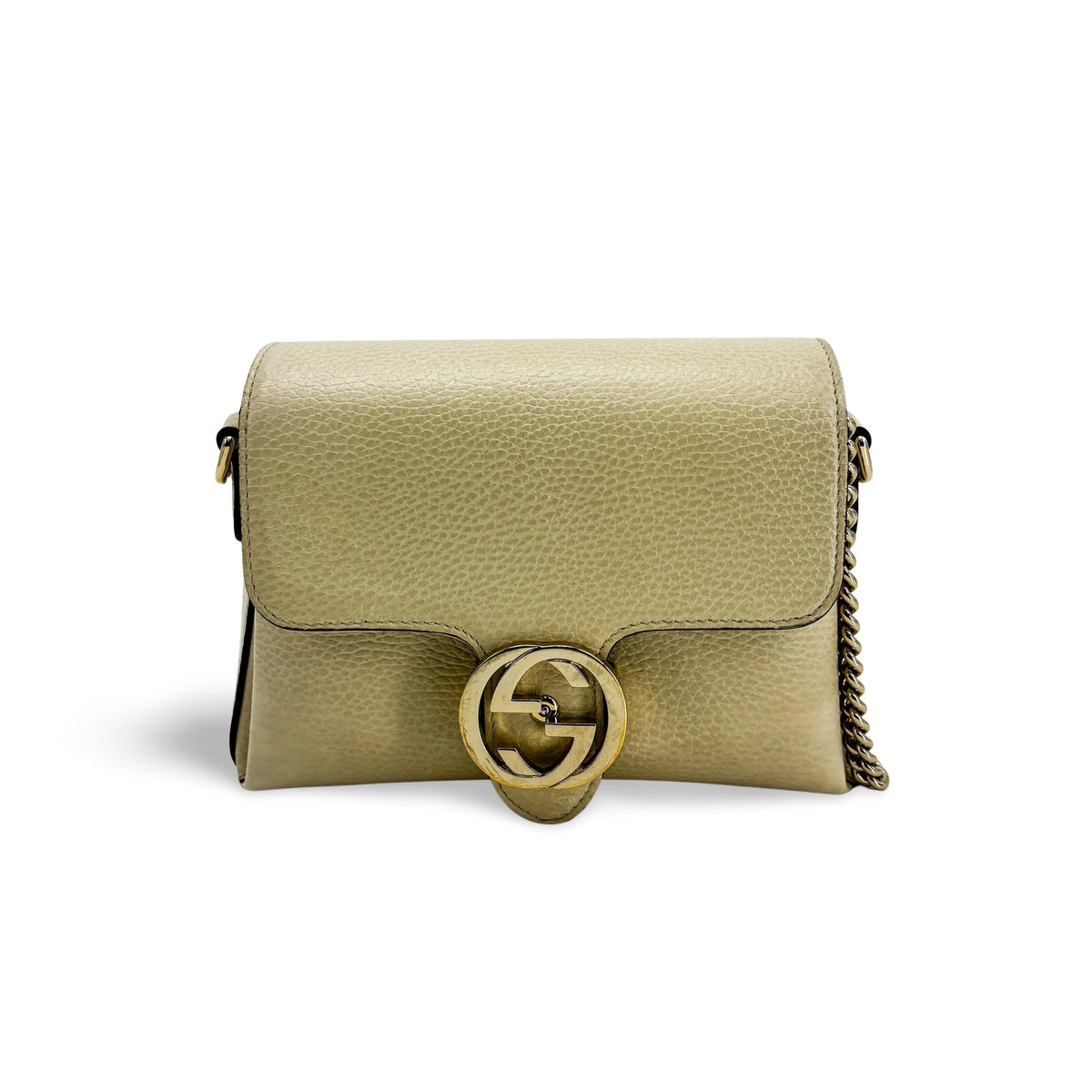 Gucci Interlocking Leather Beige Bag