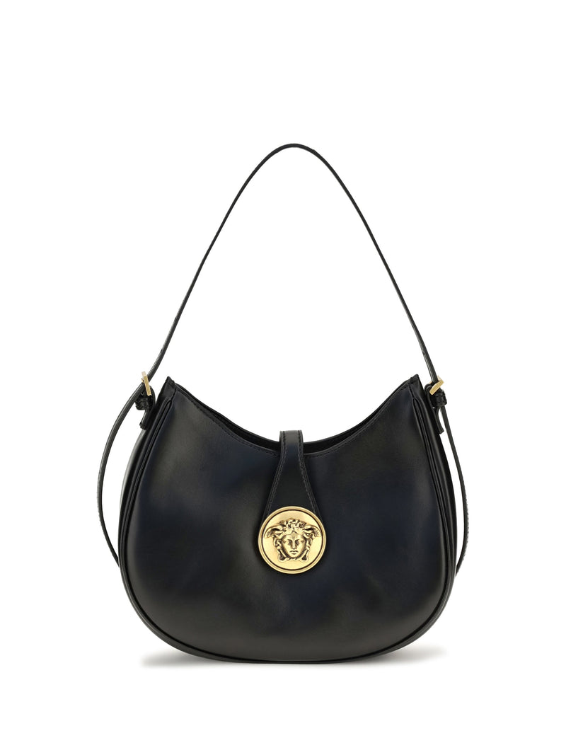 Versace Emblème Hobo Bag — Black Calf Leather