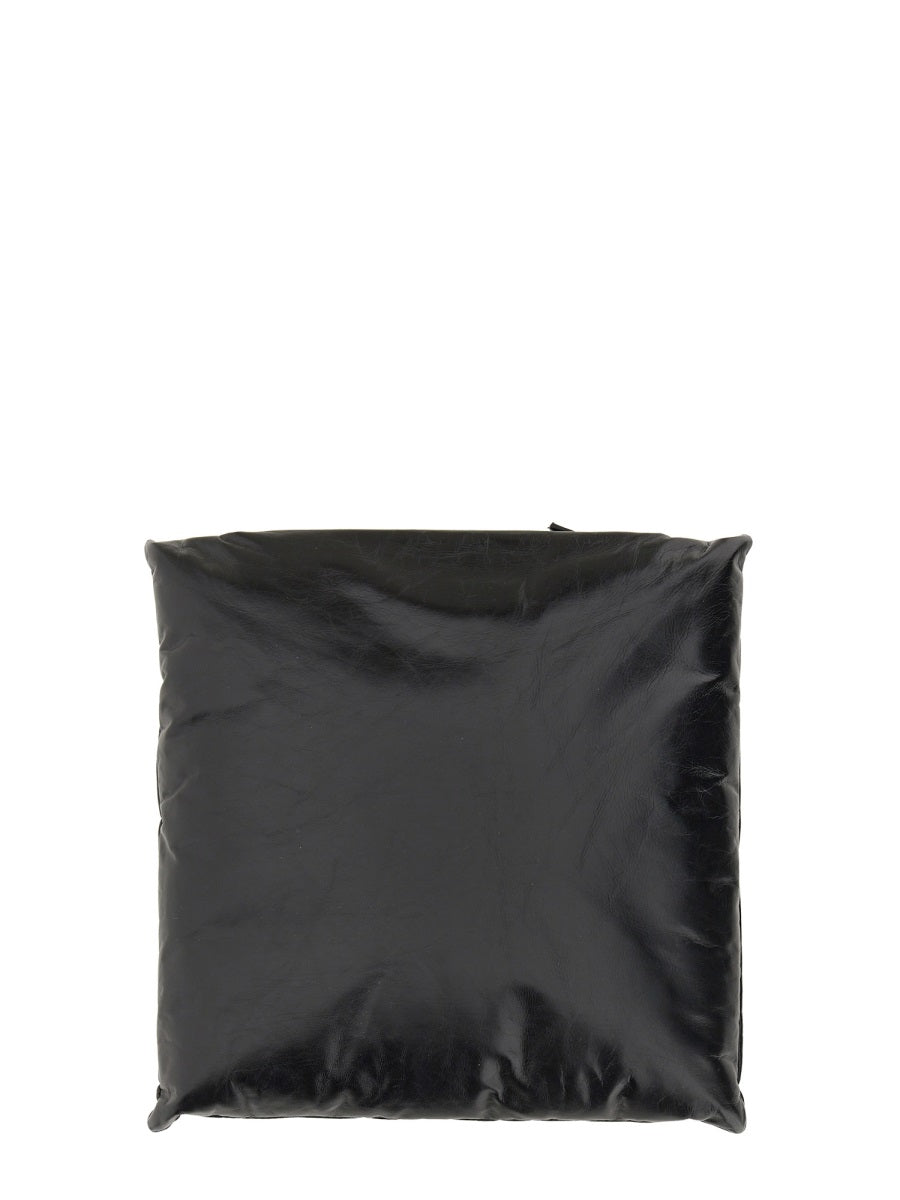 Bottega Veneta Pillow-Shaped Leather Clutch — Black