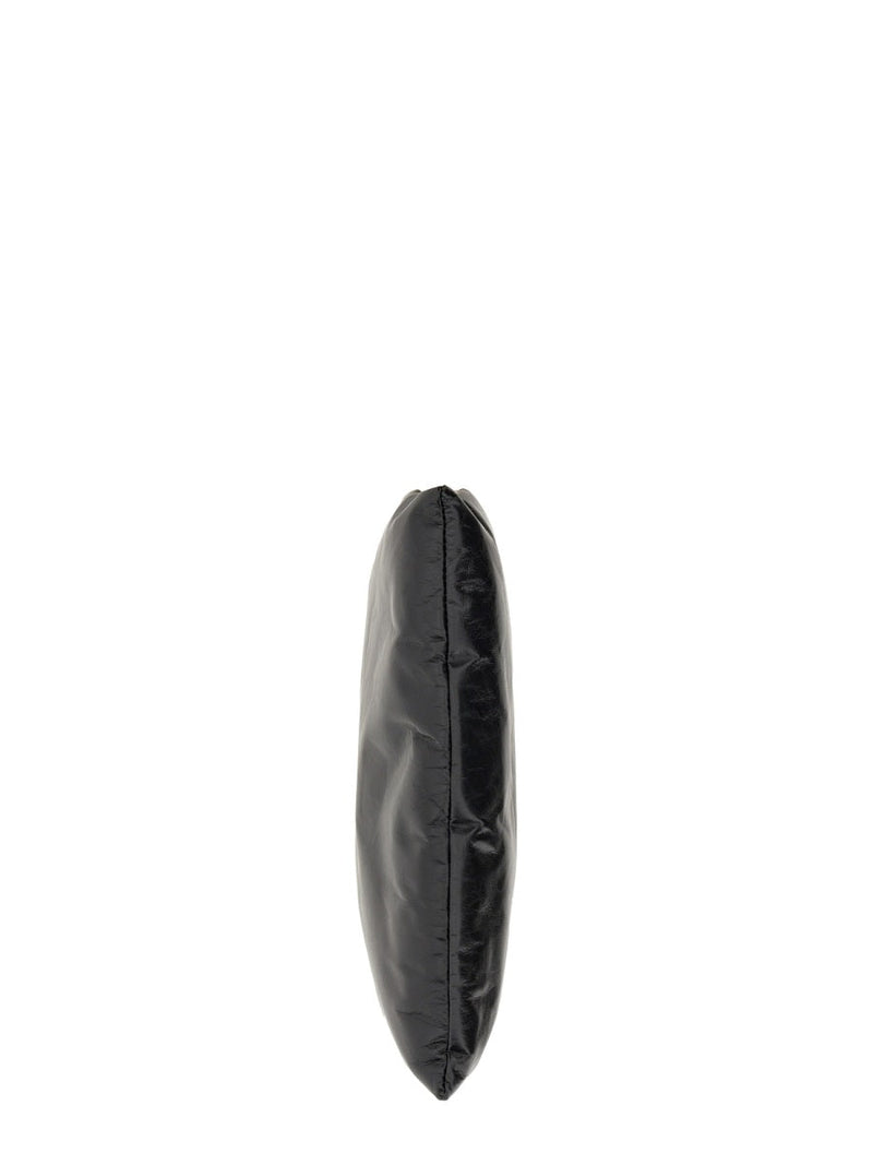 Bottega Veneta Pillow-Shaped Leather Clutch — Black