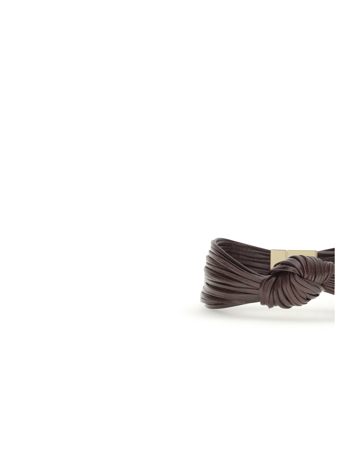 Bottega Veneta Knot Bracelet — Brown Silver Bracelets