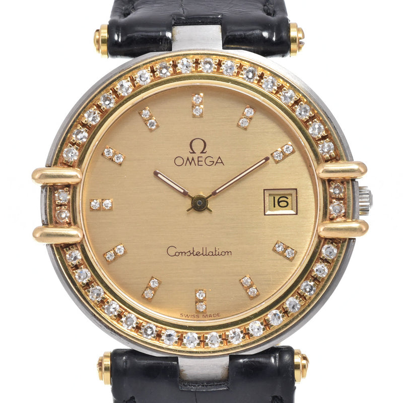 Omega Constellation Quartz Stainless Steel And Yellow Gold With Diamond Bezel Markers Mother Of Pearl Watches