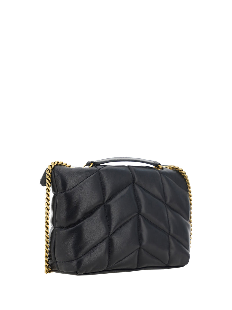 Saint Laurent Quilted Lambskin Shoulder Bag — Black