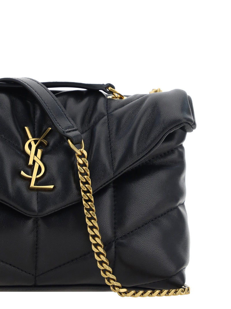 Saint Laurent Puffer Toy Shoulder Bag — Black Lamb Ovis Aries