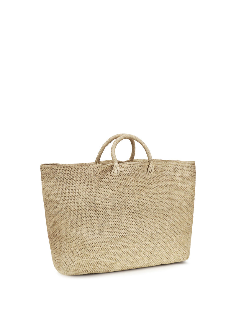 Manebi Saona Tote Bag — Beige Raffia