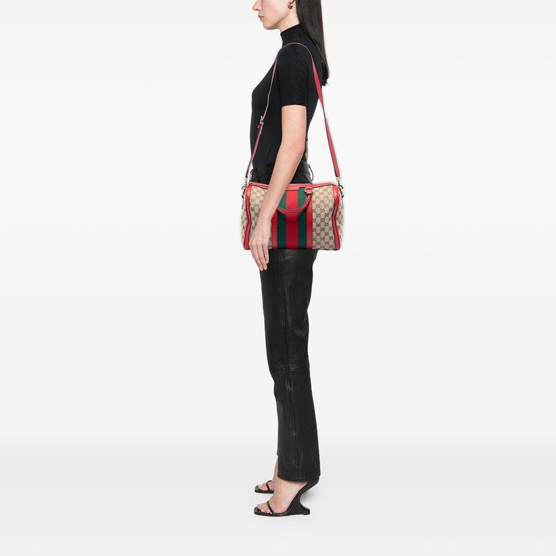 Medium GG Canvas Web Joy Boston Bag - Image 6