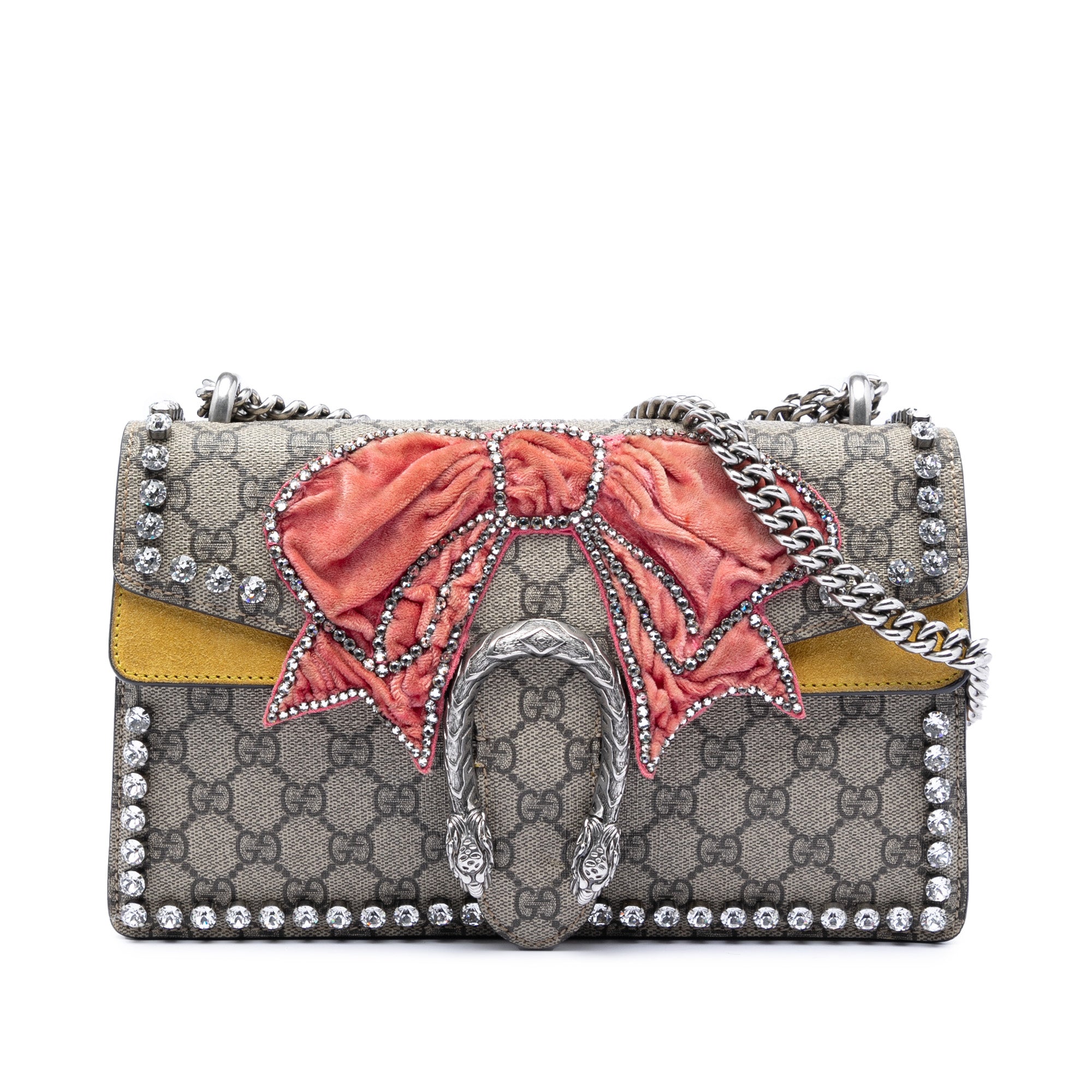 Medium GG Supreme Embroidered Crystal Bow Dionysus Shoulder Bag - Image 1