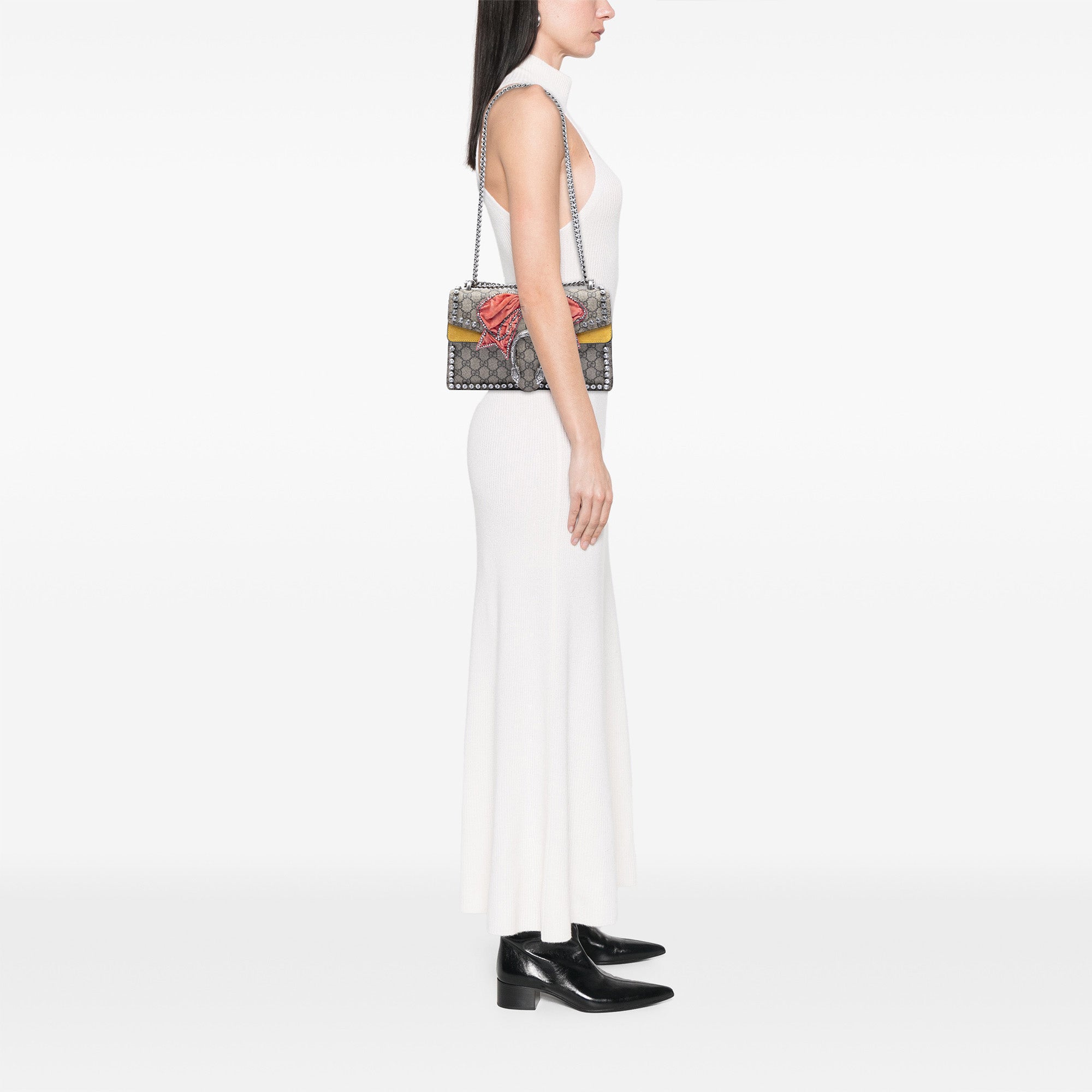 Medium GG Supreme Embroidered Crystal Bow Dionysus Shoulder Bag - Image 7