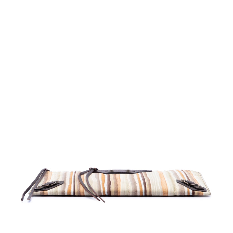 Suede Striped Papier Clutch - Image 3