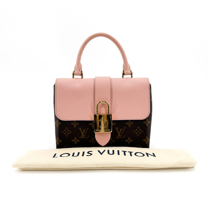 Louis Vuitton Braided Handle Locky Monogram Canvas With Leather Brown Bag