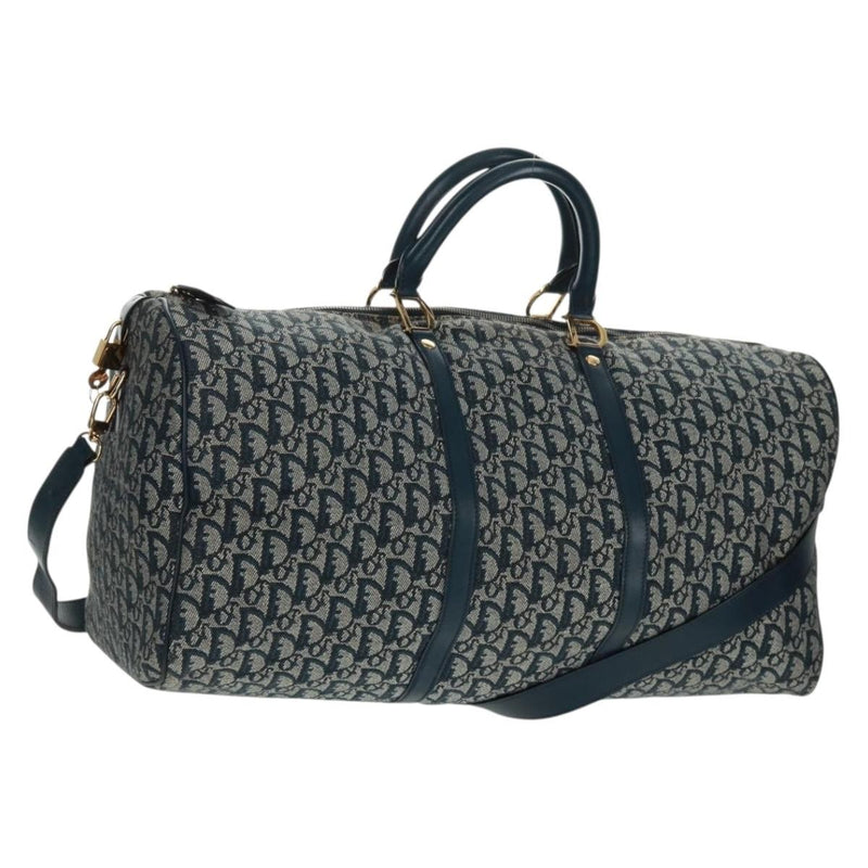 Christian Dior Vintage Trotter Boston Diorissimo Canvas Navy Bag