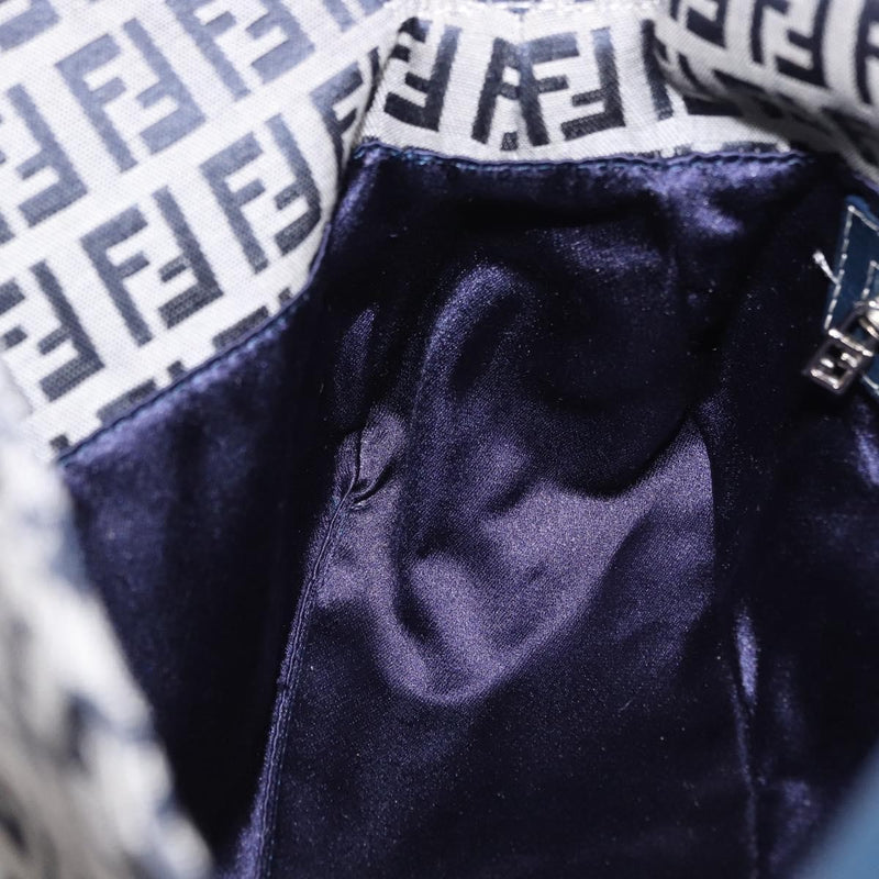 Fendi Baguette Zucchino Canvas Navy Bag