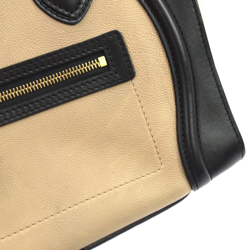 Celine Tricolor Luggage Leather Beige Bag