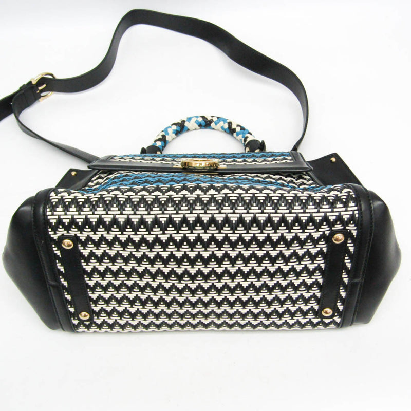 Salvatore Ferragamo Sofia Satchel Multicolor Woven Leather Multicolour