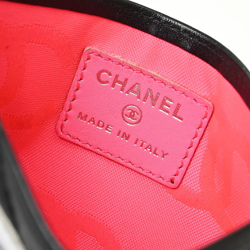 Chanel Cambon Card Holder Quilted Lambskin Black Leather Accessory
