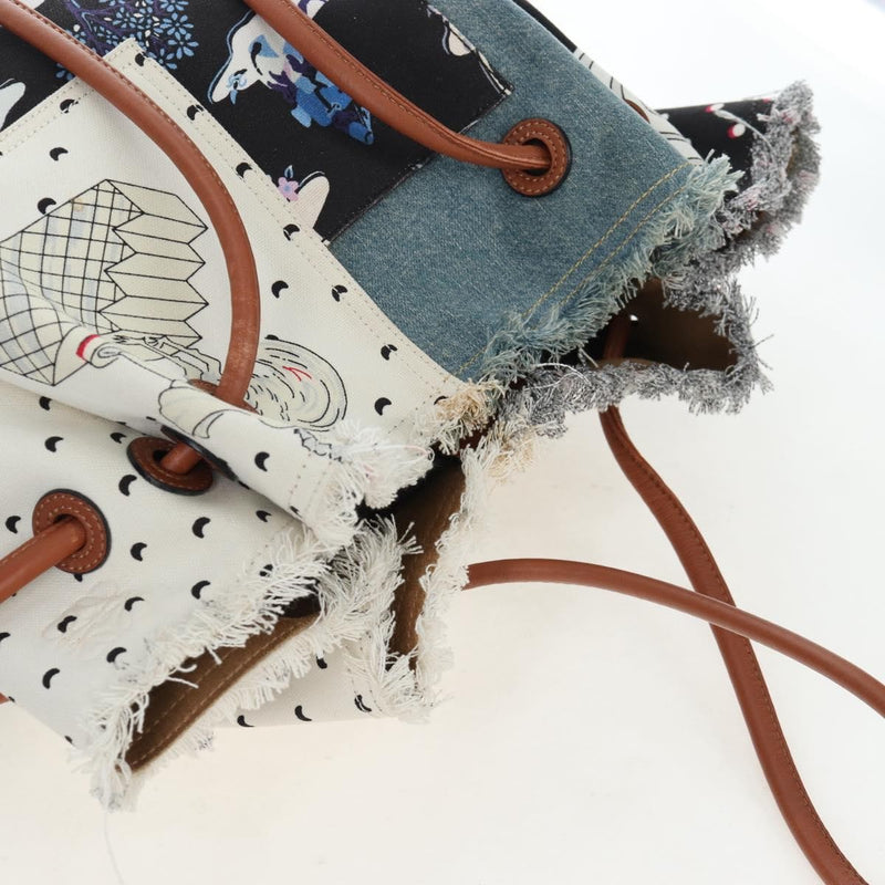 Loewe Paulas Ibiza Flamenco Knot Patchwork Denim And Leather Multicolour Denim_jeans Bag