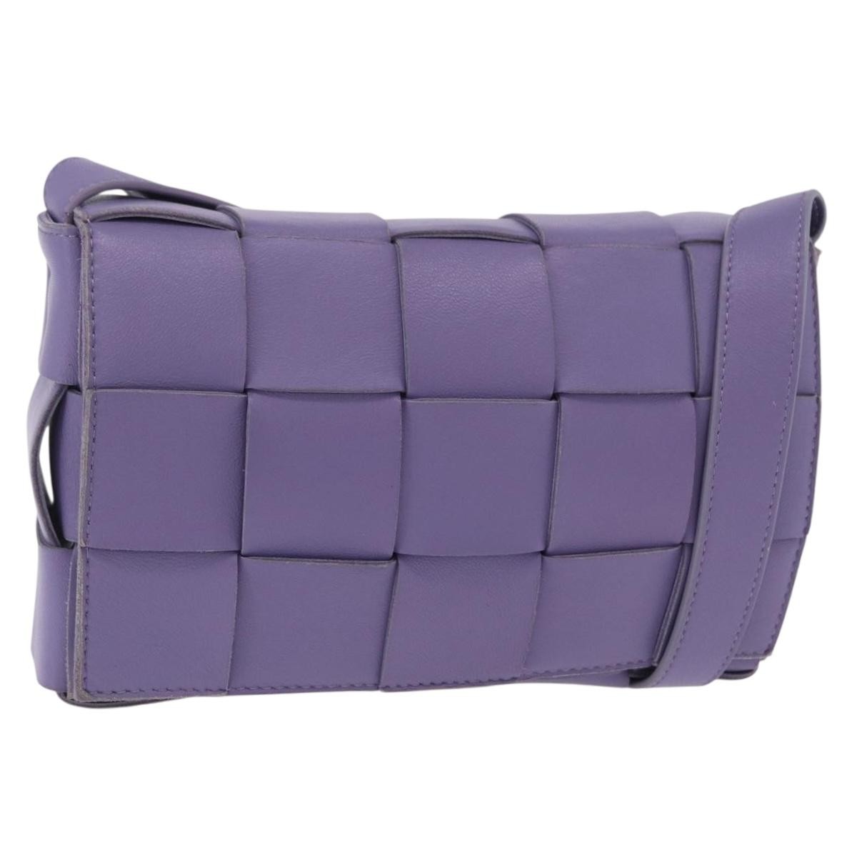 Bottega Veneta Cassette Maxi Intrecciato Leather Purple Bag