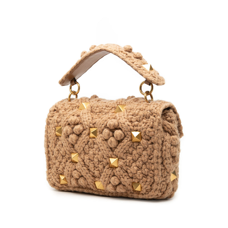 Medium Knit Roman Stud Satchel - Image 2