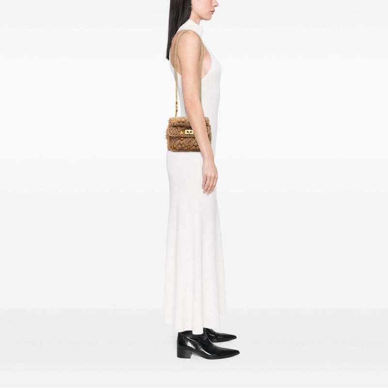 Medium Knit Roman Stud Satchel - Image 6