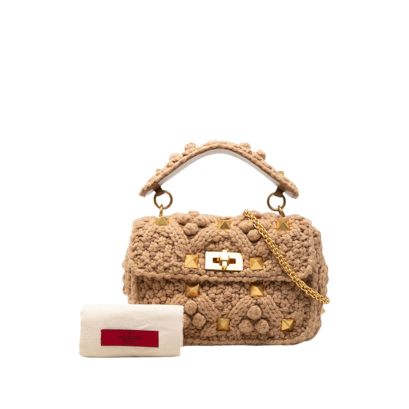 Medium Knit Roman Stud Satchel - Image 7