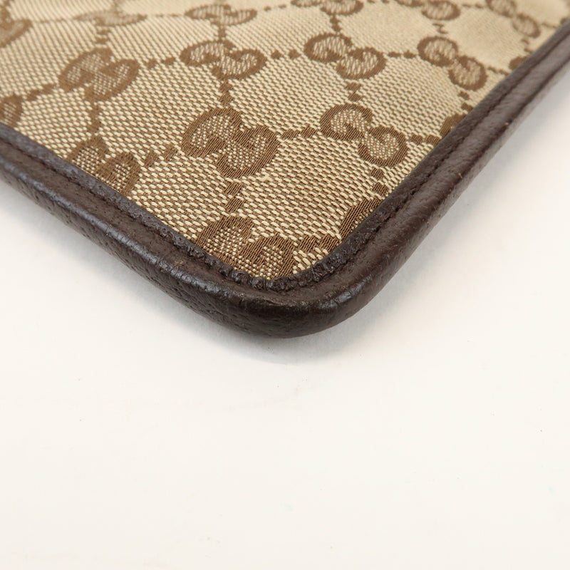Gucci Vintage Flat Messenger Gg Canvas And Leather Beige