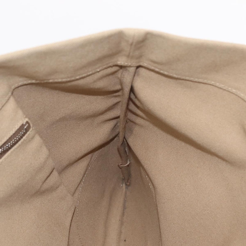 Prada Lux Convertible Open Tote Canvas And Leather Beige