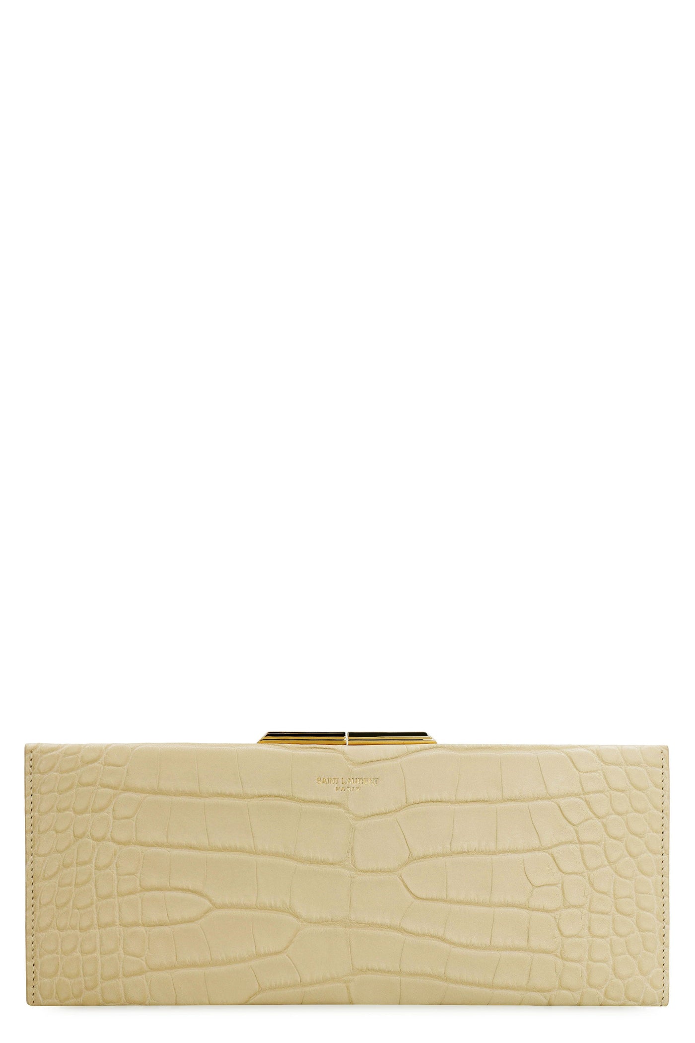 Saint Laurent Crocodile Leather Wallet — Ivory Skin