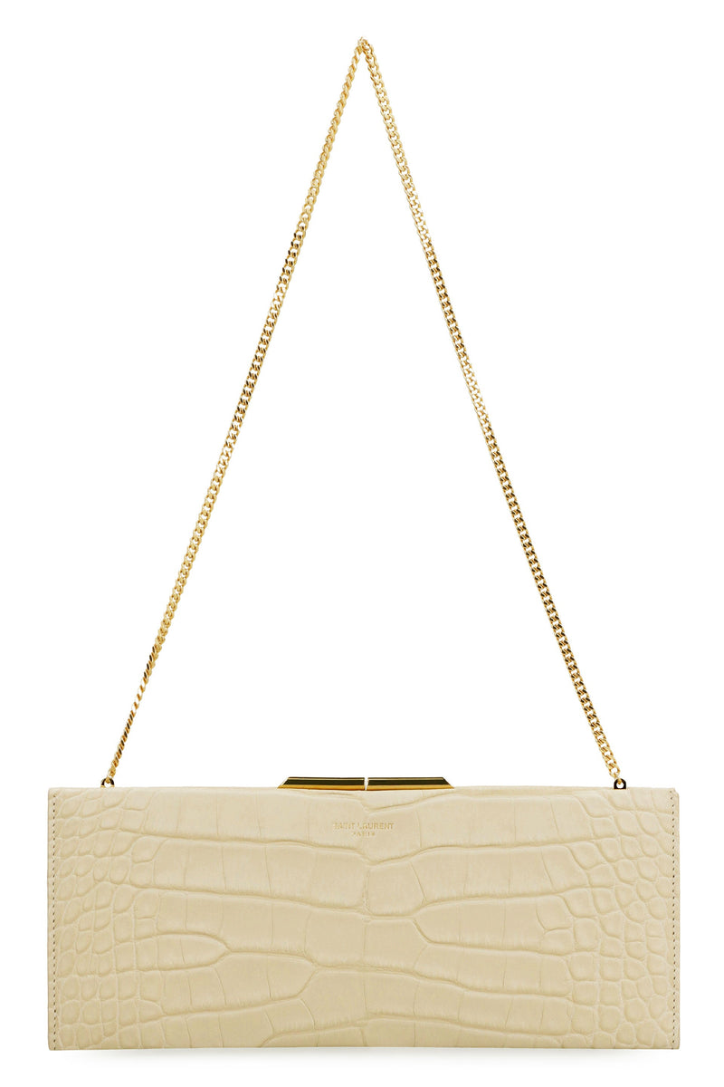 Saint Laurent Crocodile Leather Wallet — Ivory Skin
