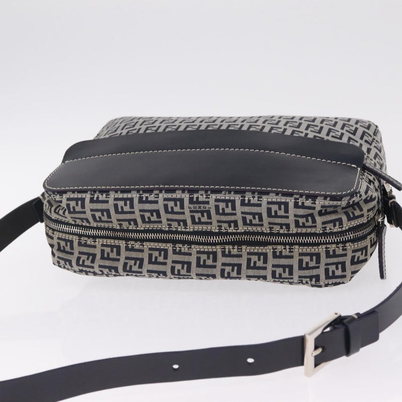 Fendi Shoulder Zucchino Canvas Navy Bag