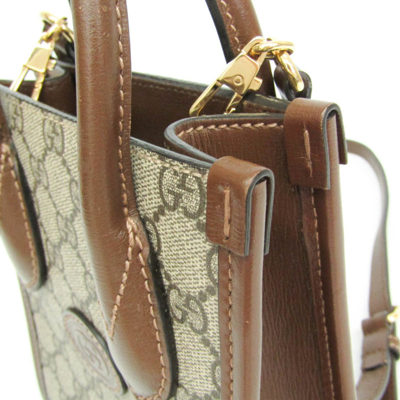 Gucci Interlocking G Patch Gg Coated Canvas Beige Bag