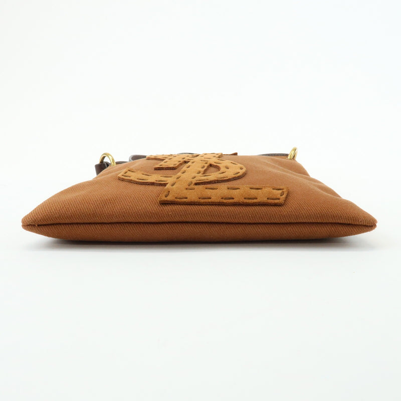 Saint Laurent Kahara Cassandra Canvas Brown Bag