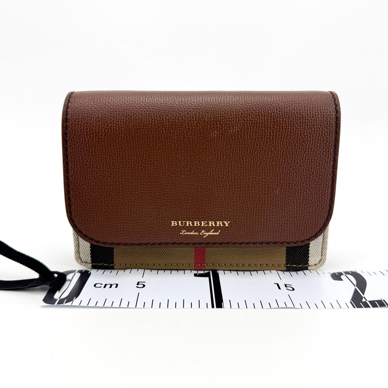 Burberry Folding Vintage Check Canvas And Leather Brown Accessory