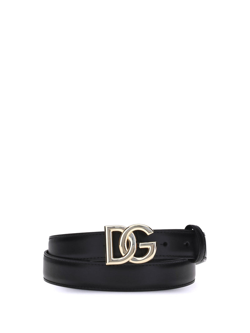 Dolce & Gabbana Calf Leather Belt — Black