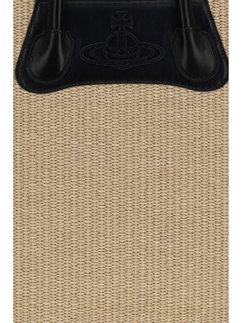 Vivienne Westwood Troy Tote Bag — Beige Raffia