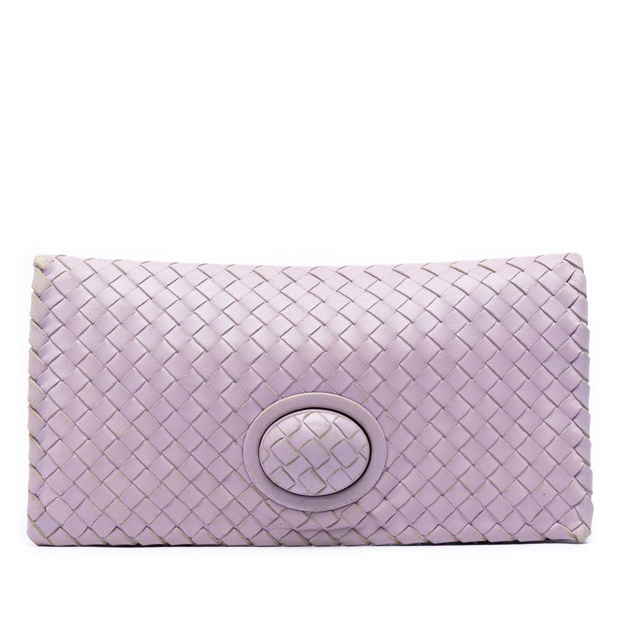 Nappa Intrecciato Turn Lock Clutch - Image 1