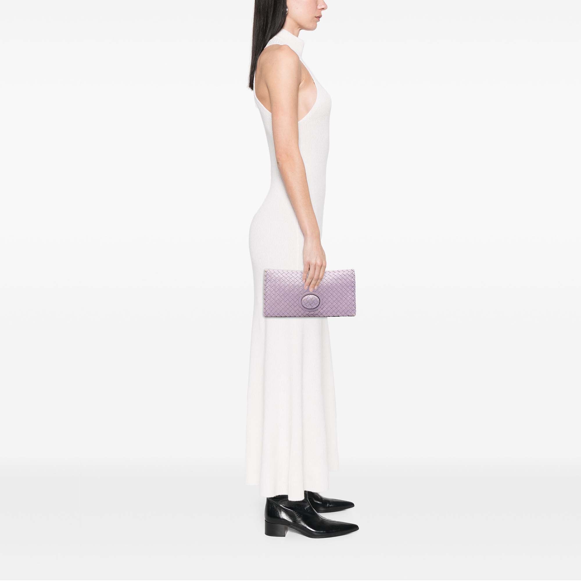 Nappa Intrecciato Turn Lock Clutch - Image 5