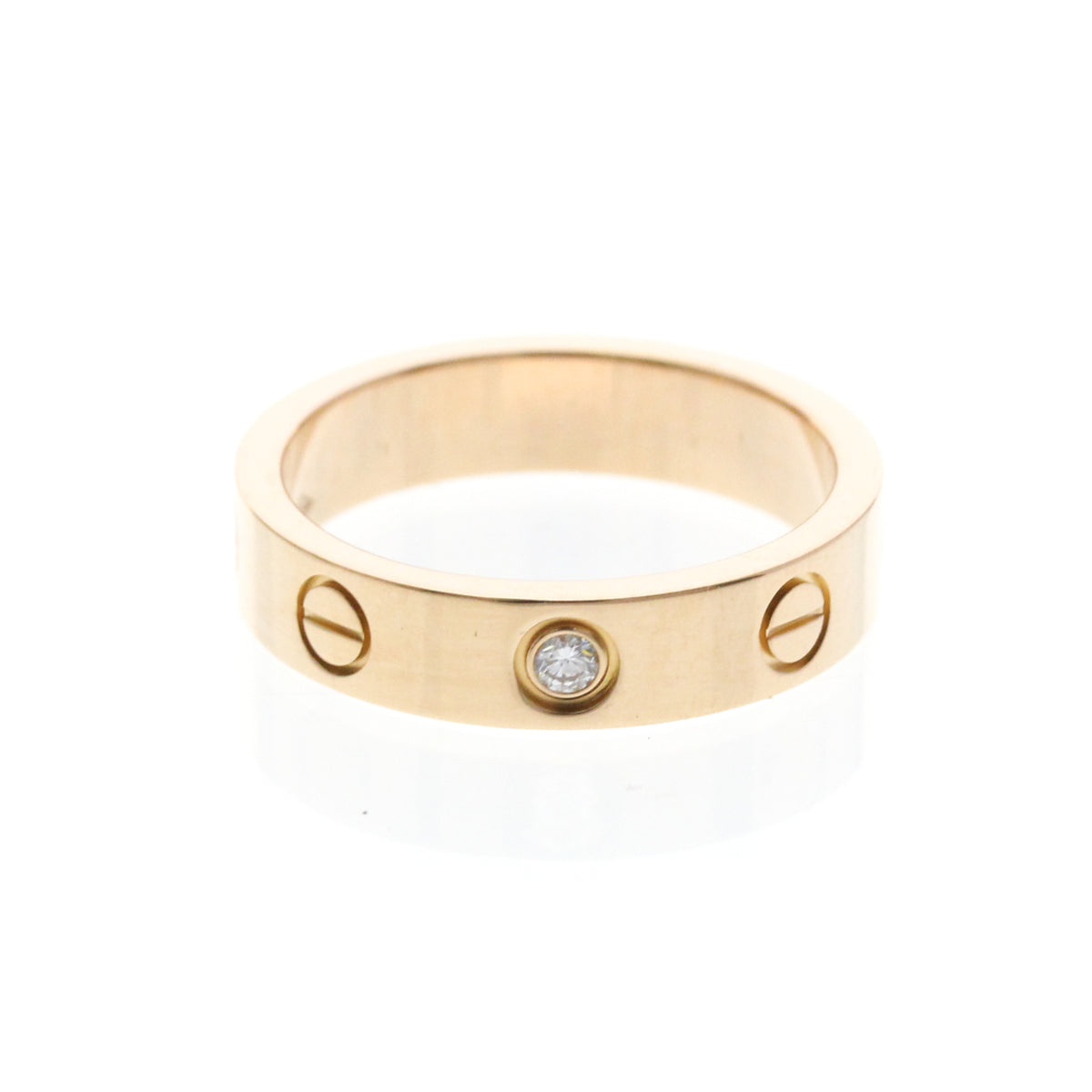 Cartier Love Wedding Band 1 Diamond 18k Rose Gold With Pink_gold Bijoux
