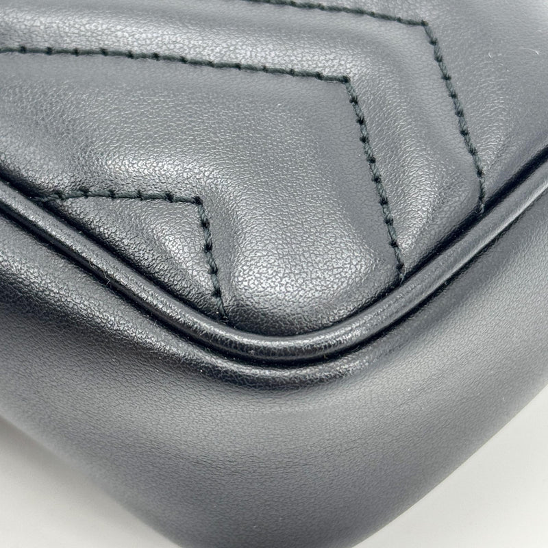 Gucci Gg Marmont Flap Matelasse Leather Black Bag