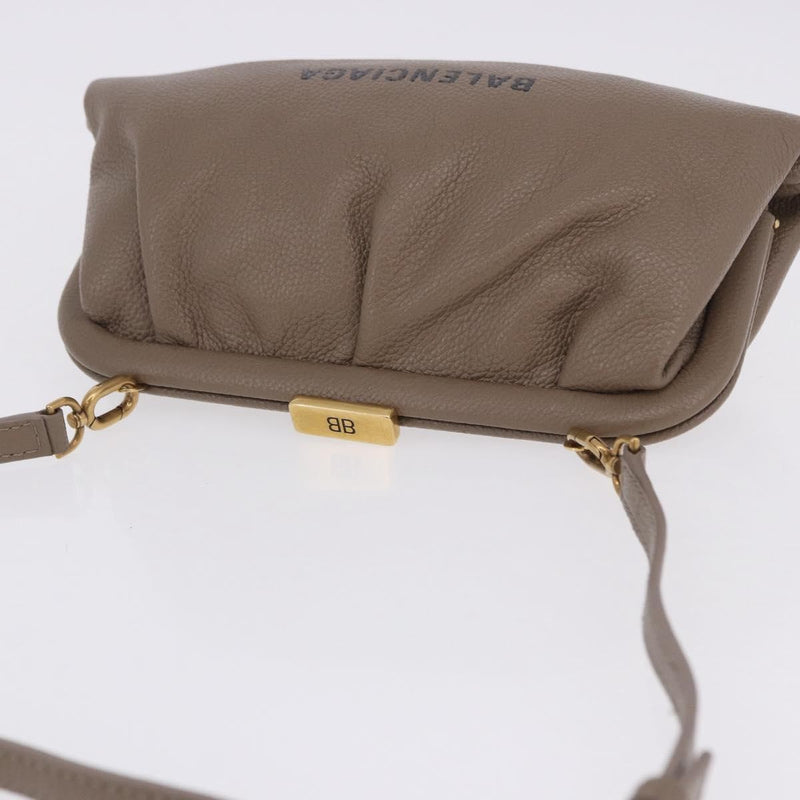 Balenciaga Cloud Clutch Leather Beige