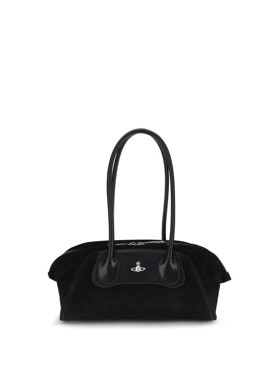 Vivienne Westwood Shirley Shoulder Bag — Black Calf Leather Bos Taurus