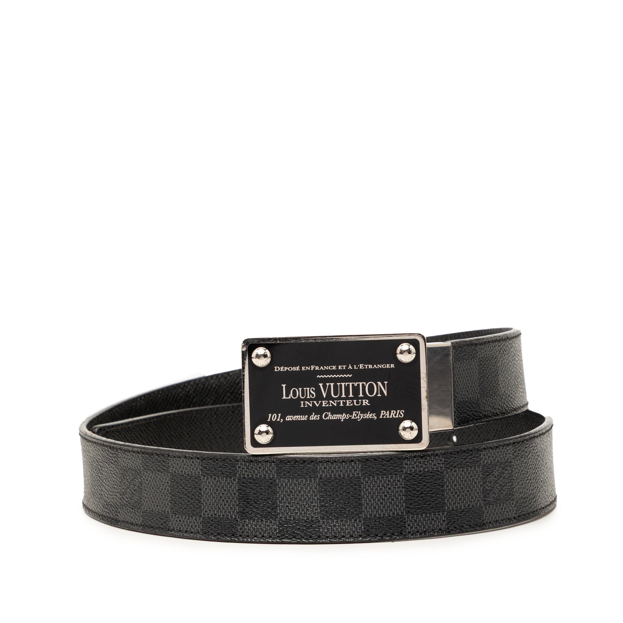 Damier Graphite Inventeur Reversible Belt - Image 1