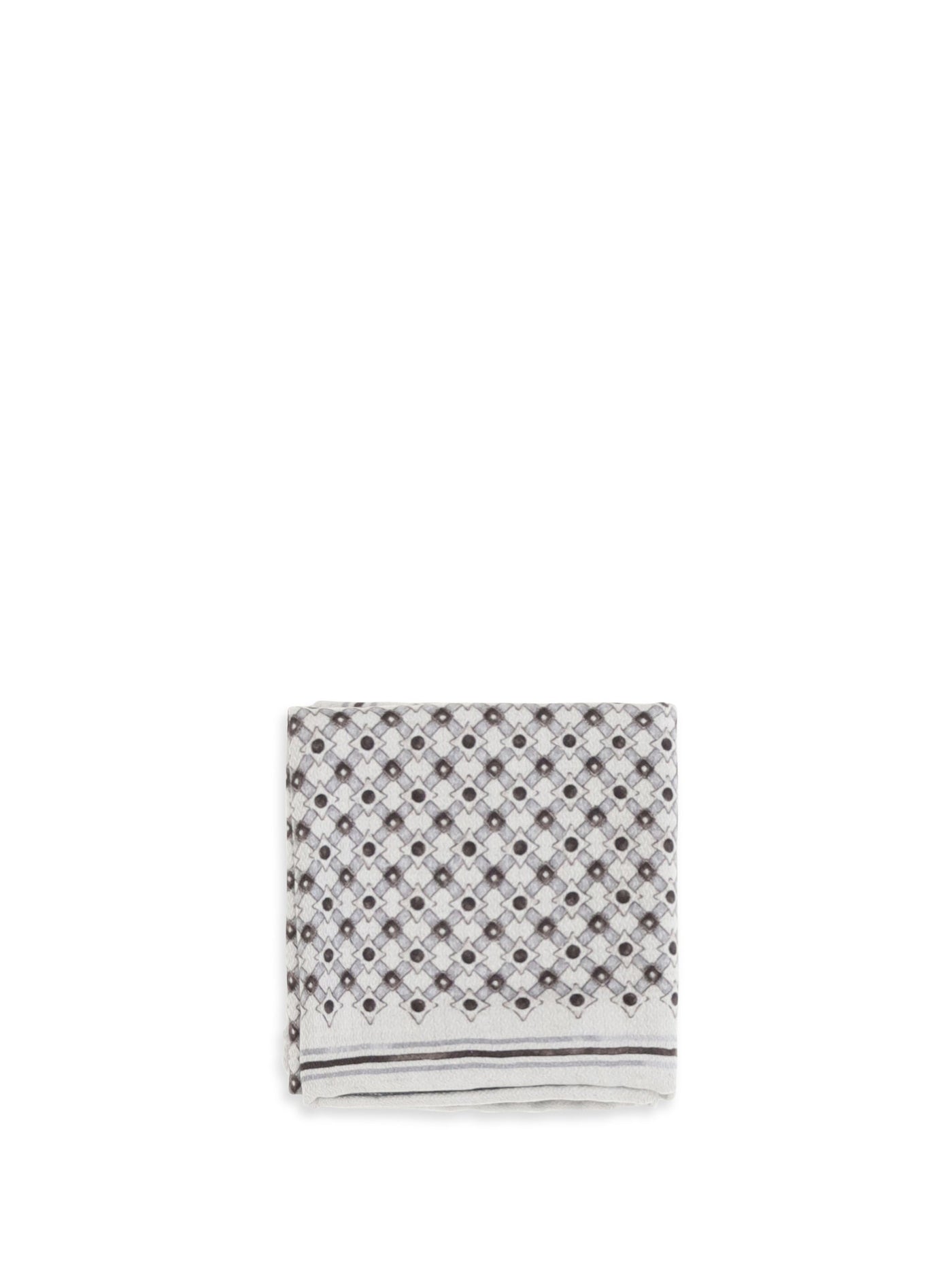 Brunello Cucinelli Geometric Silk Pocket Square — Brown Accessory