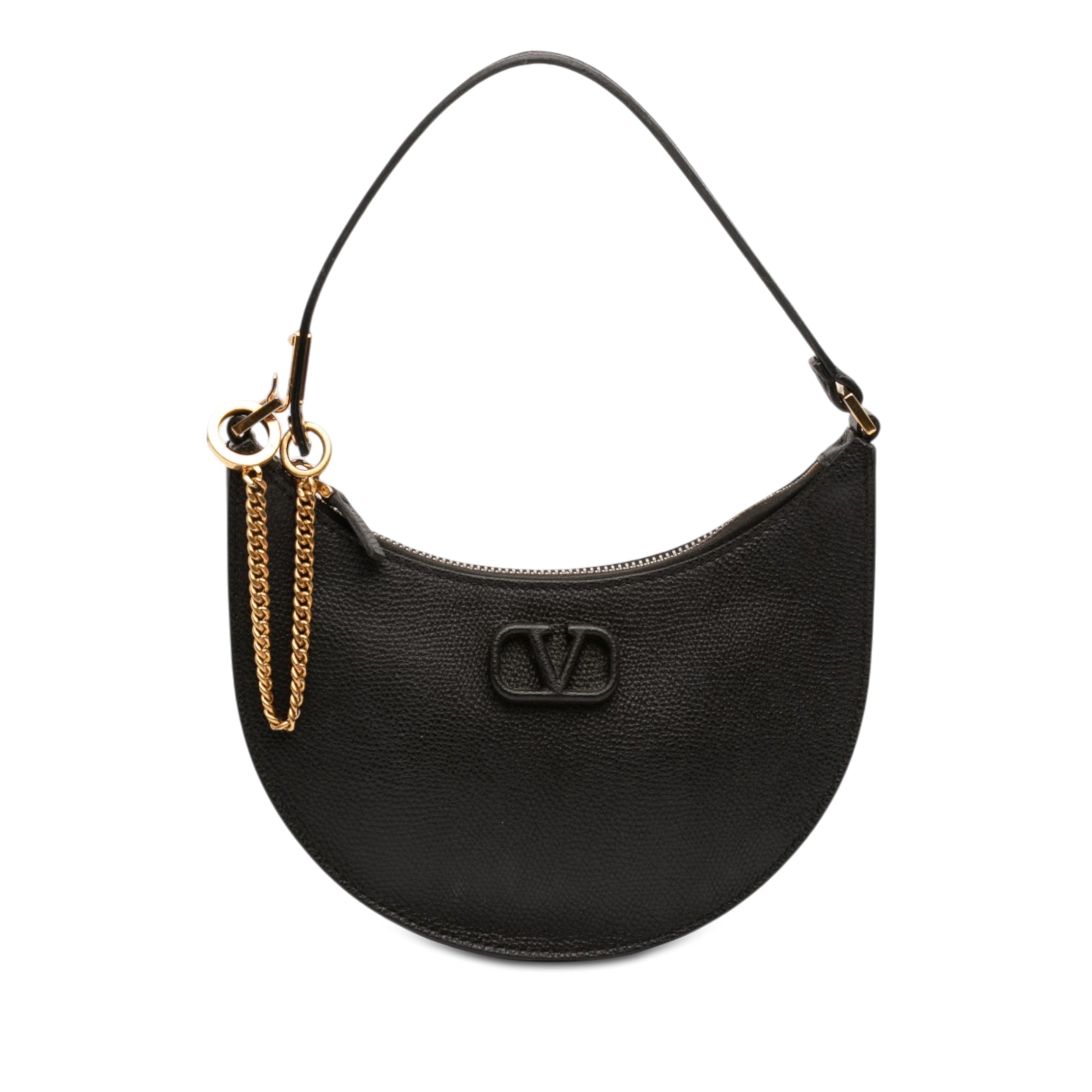 Mini Grainy Calfskin VLogo Hobo - Image 1