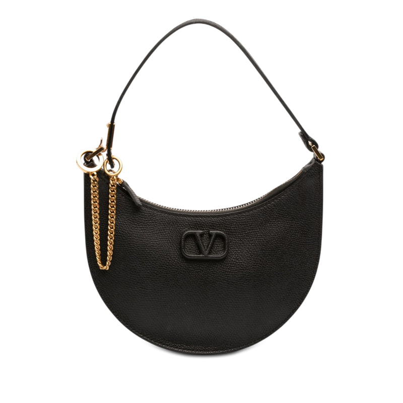 Mini Grainy Calfskin VLogo Hobo