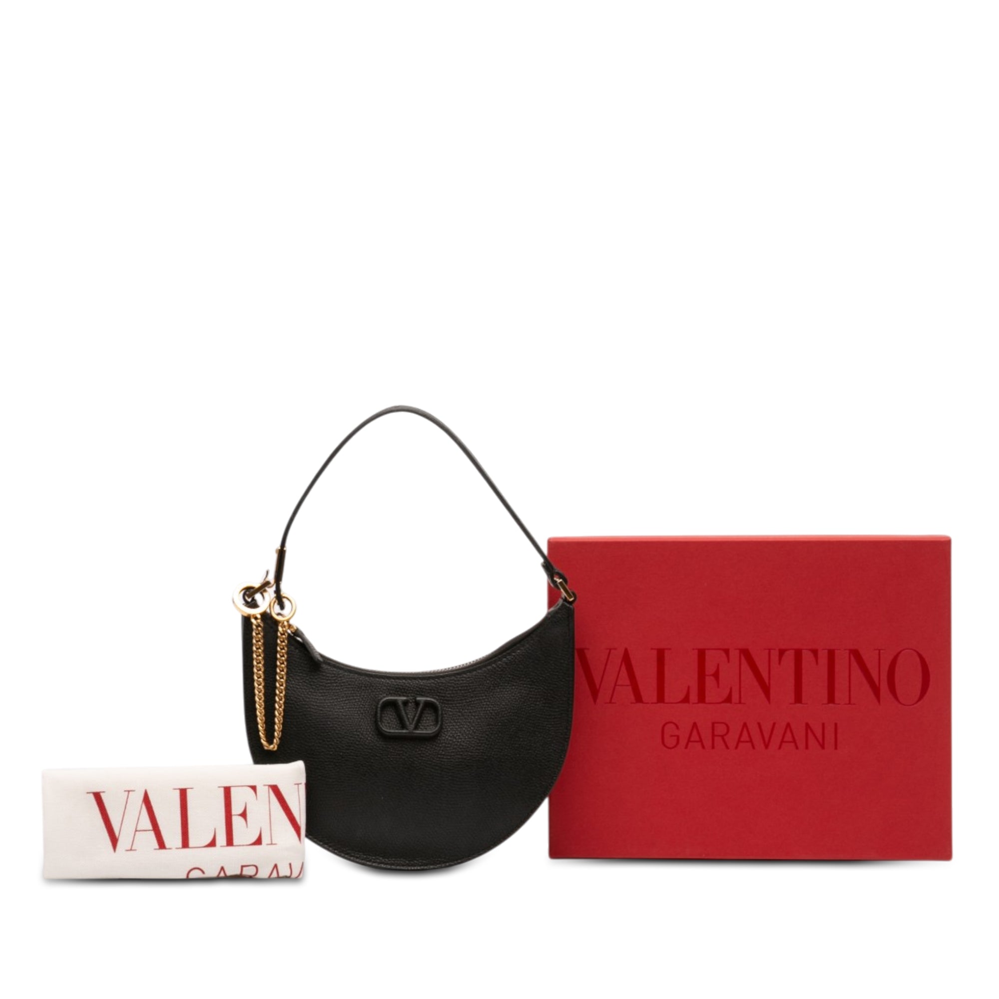 Mini Grainy Calfskin VLogo Hobo - Image 7
