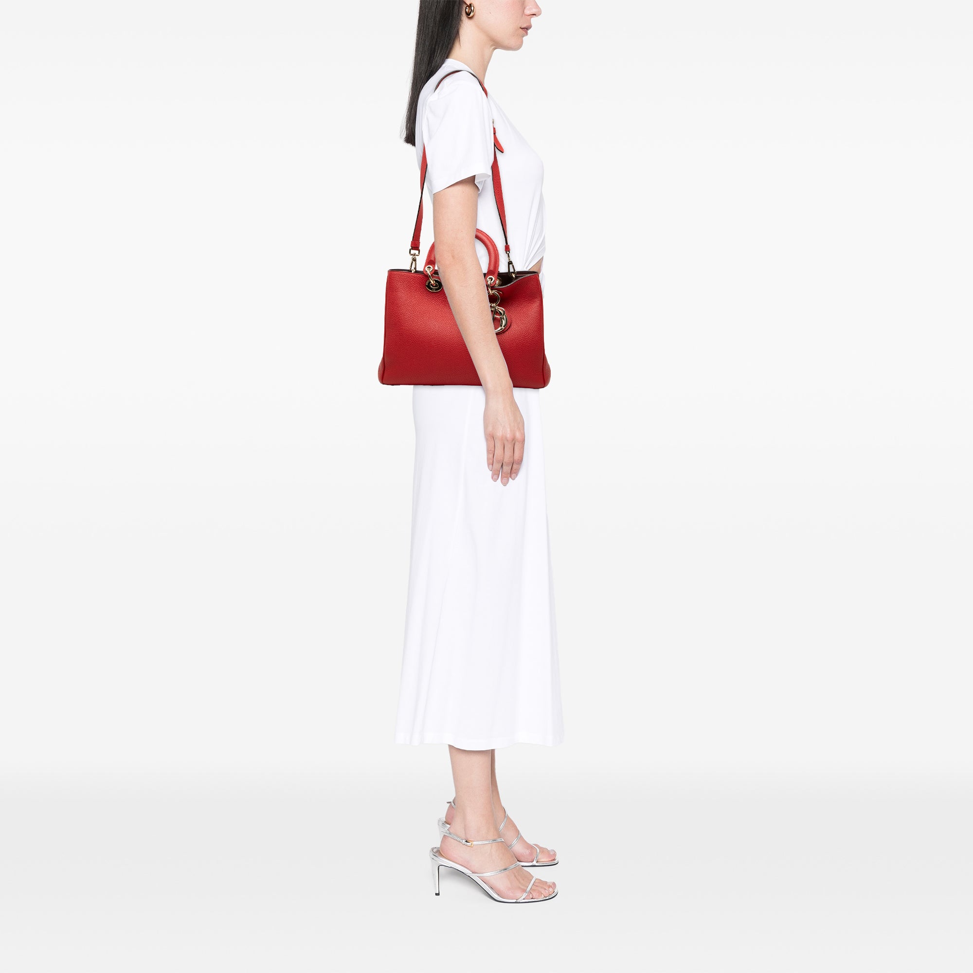 Medium Pebbled Calfskin Diorissimo Satchel - Image 7