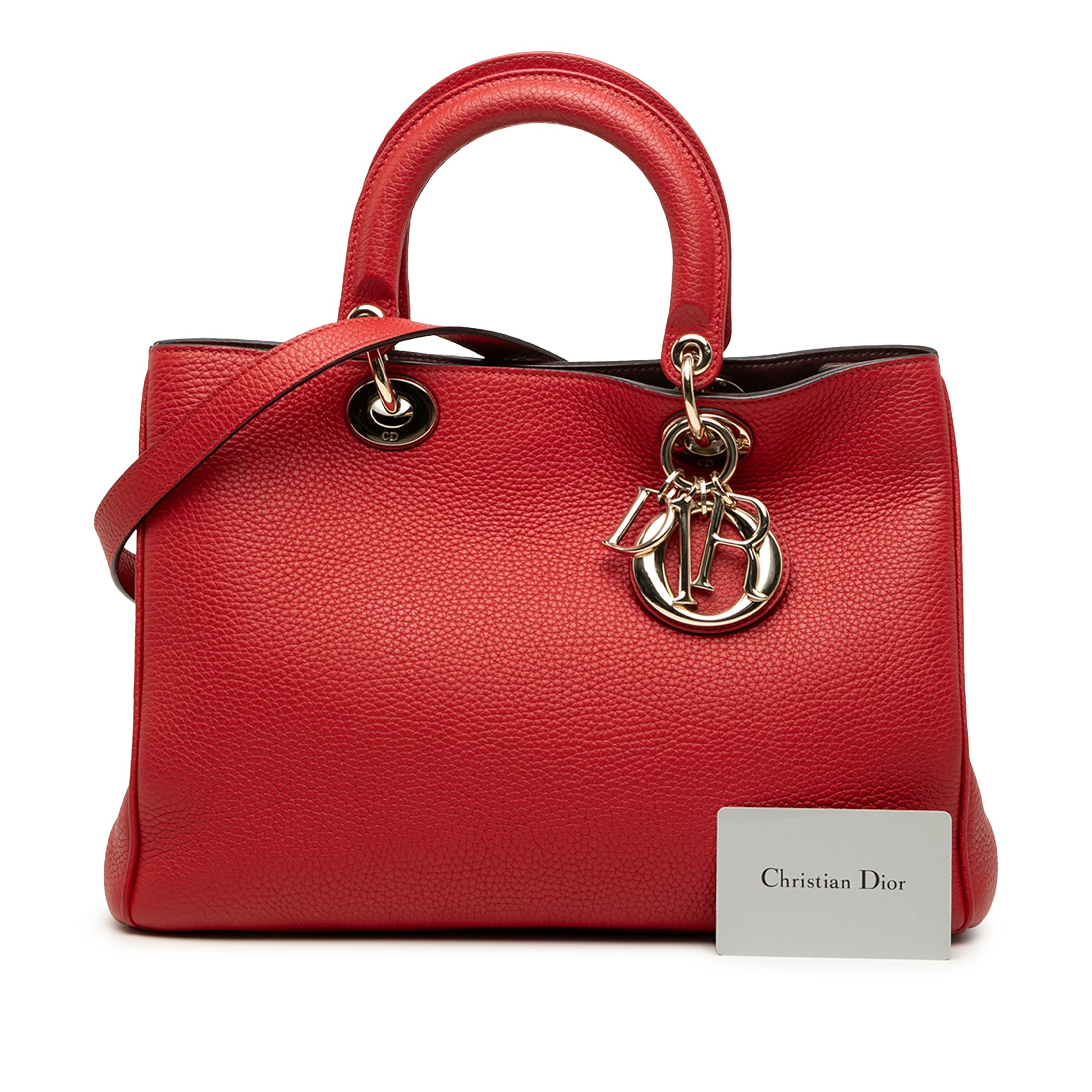 Medium Pebbled Calfskin Diorissimo Satchel - Image 8