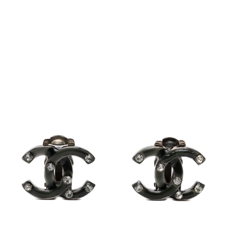 CC Brass Strass Lacquered Clip On Earrings
