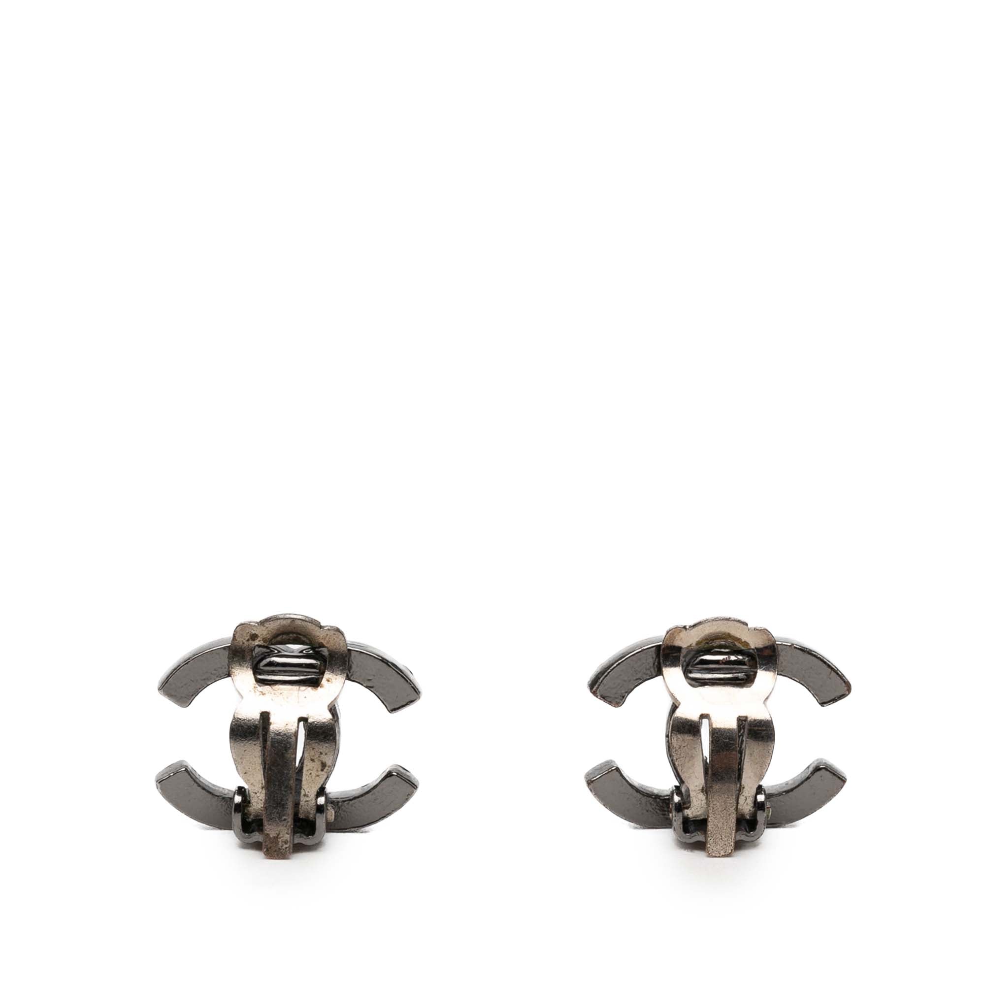 CC Brass Strass Lacquered Clip On Earrings - Image 2