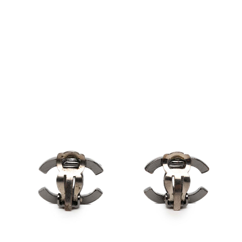 CC Brass Strass Lacquered Clip On Earrings - Image 2